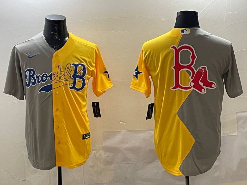Men Boston Red Sox Blank Grey Yellow Game 2025 Nike MLB Jersey style 3->ncaa teams->NCAA Jersey